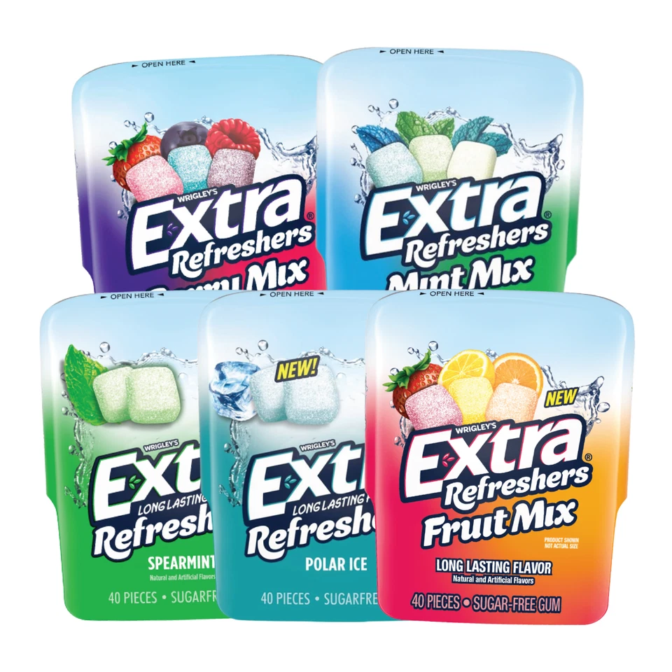 Wrigley's Extra Refreshers 多种口香糖 | 每瓶 40 件 | 混合搭配 — 第 1/1 张图片