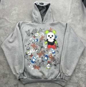 Disney Hoodie Mens XL Gray Pullover Vinylmation Hip Hop Graffiti Cartoon Retro - Picture 1 of 20