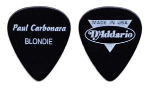Vintage Blondie Paul Carbonara Signature Black D'Addario Guitar Pick - 1999 Tour - Picture 1 of 1
