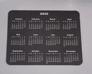 BLACK Calendar 2025 Computer Mouse Pad - Picture 1 of 1