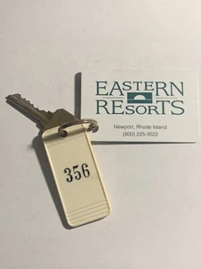 Llavero y llave de hotel Eastern Resorts habitación motel Newport Rhode Island #356 RARO - Imagen 1 de 2