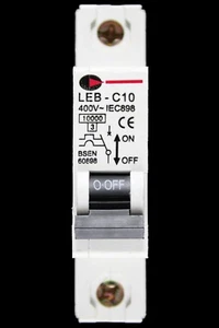 CGD 10 AMP CURVE C 10kA MCB CIRCUIT BREAKER 400V LEB-C10 - Picture 1 of 6