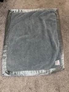 Little Giraffe Mint Sage Green Baby Blanket White Satin Polka Dot Trim 30x35 HTF - Picture 1 of 4