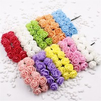 Mini Foam Rose Red Artificial Flowers For Home Wedding Car Hair Decor 120Pcs