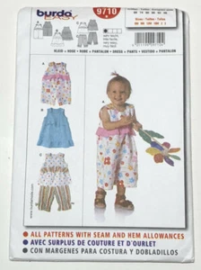 Burda Sewing Pattern 9710 Infant Toddler Dress and Pants Sz 6M - 3 Uncut - Picture 1 of 2