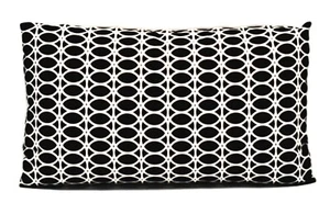 Geometric Circles Black & White Decorative Throw Pillow Cover Lumbar 12" x 20" - Picture 1 of 9