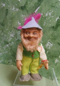 Vintage 50's Steiff  7" Santa Elf  Lucki with Chest Tag and Button, Germany, - Picture 1 of 4