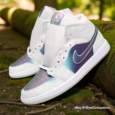 Nike Air Jordan 1 Mid SE Zapatos "Iridiscentes" Phantom IH4107-030 Para hombres Tallas NUEVO Foto 1 de 4