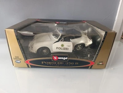 Burago escala 1/18 diecast - 3331 Porsche 356B Police 1964 blanco - sin usar en caja Foto 1 de 4