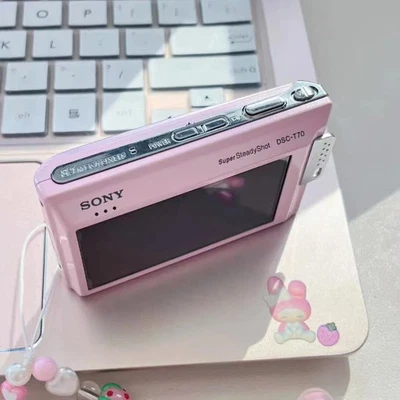 2025-Sony Cyber Shot DSC-T70 8.1MP 3x Optical Zoom CCD Digital Camera - Pink - Image 1 of 4