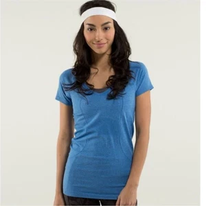 Lululemon Swiftly Tech Blue V-Neck Running Tee Size 8 - Picture 1 of 10