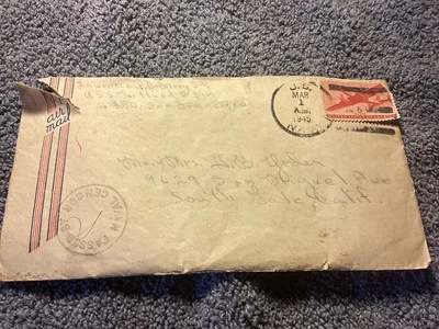 1945 WWII Censored Cover USS Portland  Transport Airmail - SPO San Francisco - Image 1 of 4