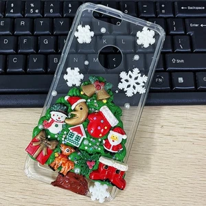 Lujoso Bling Sparkley Estuches Crema Dibujos Animados Navidad Árbol de Navidad Niñas Fundas para Teléfono - Imagen 1 de 6