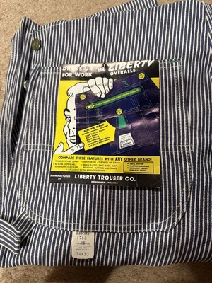 Vintage Deadstock Liberty Striped Bib Overalls -34x30” - Image 1 of 4