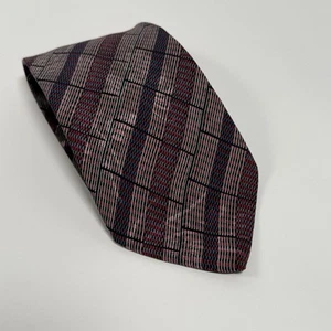 BRIONI Tie Handmade Silk Necktie Made in Italy Blue Red Striped Floral 60" x 4" - Picture 1 of 4