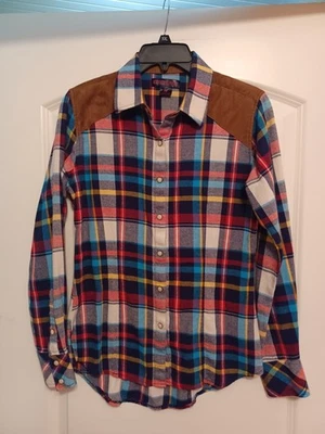 Camisa vaquera Rock and Roll para mujer talla mediana manga larga perla franela a presión Foto 1 de 4