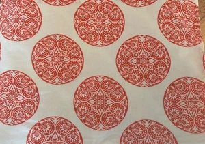 Pottery Barn Greta Coral Red and White Medallion Print Set Of 2 Placemats NWOT - Picture 1 of 3