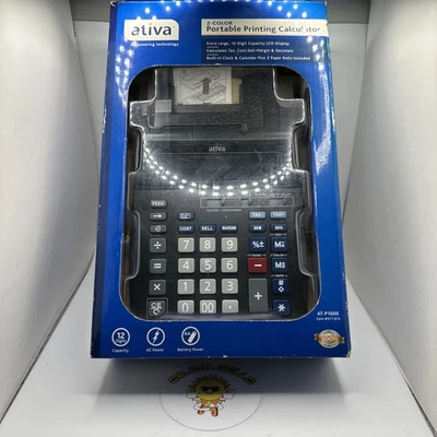 Ativa 2-Color Portable Printing Calculator Model AT-P1000 **Brand New - Image 1 of 4