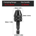 1PC 0.3–8mm Mini Keyless Drill Chuck Adapter: 1/4" Hex Shank Collet Converter