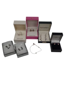 Sterling Silver Bundle x7 Boxed Earrings Some Branded Oliver Bona Bracelet 12g - Picture 1 of 13