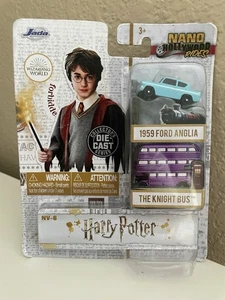 NEW Jada Toys Nano Hollywood Rides Harry Potter 1959 Ford Anglia & Knight Bus - Picture 1 of 2