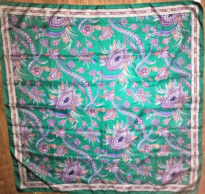 Bufanda verde de colección años 80 cachemira arte de la bufanda corbata Yg diseñador británico #11 Foto 1 de 4