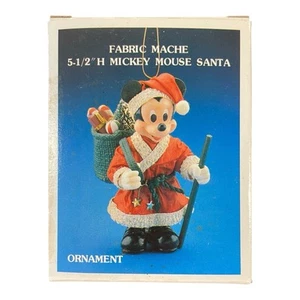 Walt Disney Co Mickey Mouse Santa 5.5" Tela Mache Kurt Adler Adorno - Imagen 1 de 4