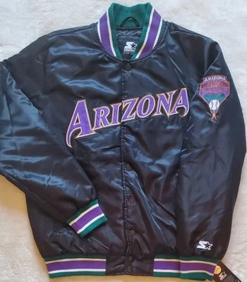 Arizona Diamondbacks Black Label Starter Jacket Quilt Lined Full Snap Sz XL ⚾️ - Image 1 of 4