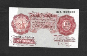 O'BRIEN 10 SHILLINGS 62A REPLACEMENT BANK OF ENGLAND B272 - Picture 1 of 2