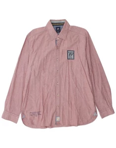 PIERRE CARDIN Mens Shirt XL Burgundy Cotton CB09 - Picture 1 of 3