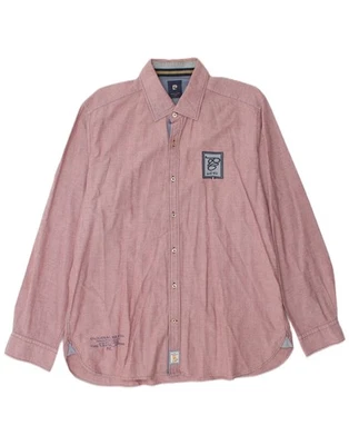 PIERRE CARDIN Mens Shirt XL Burgundy Cotton CB09 - Image 1 of 3