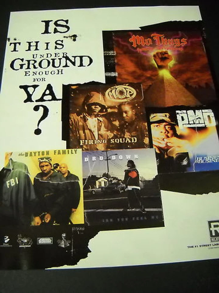 Póster promocional de rap hip hop 1996 mo thugs pmd mop dayton family Foto 1 de 1