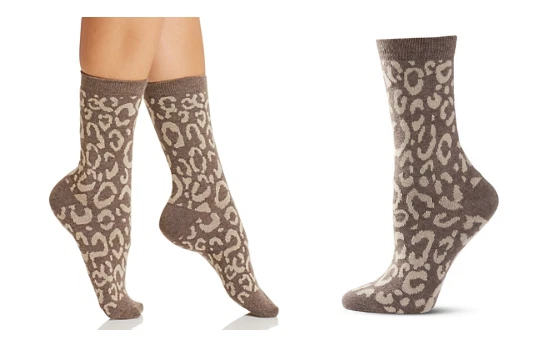 Calcetines para mujer Natori estampado animal calcetines redondos marrón oscuro jaspeado Foto 1 de 1