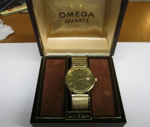 Omega Seamaster De Ville Quartz 10K GOLD FILLED Watch FOR REPAIR W/BOX - Foto 1 di 9