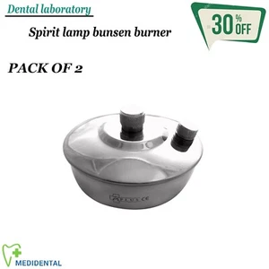PAQUETE DE 2 Lámpara espiritual de laboratorio dental y joyeros Bunsen quemador con mecha tejida - Imagen 1 de 1