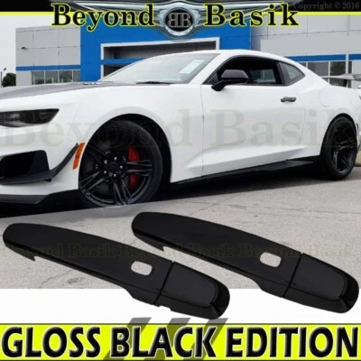 2016-20 2021 2022 2023 2024 CHEVY CAMARO GLOSS BLACK Door Handle COVERS W/SmtKH - Image 1 of 2