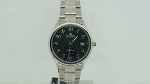 Pryngeps Uhr A924 Quarz Datum Vintage Schwarz Stahl 5ATM Watch - Bild 1 von 1