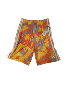 adidas Shorts Big Boys Large AeroReady 8 Inch Camouflage Gold Orange - Picture 1 of 4