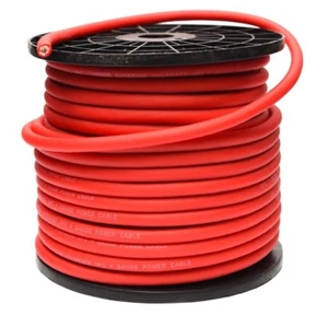 4 GAUGE CCA RED POWER CABLE 4 AWG COPPER CLAD ALUMINIUM WIRE PER METRE - Picture 1 of 2