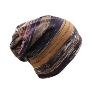 Mütze Beanie Slouch Streifen braun NEU - Bild 1 von 1