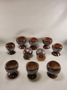 Natural Coconut Bowl Wooden Handmade Coconut Bowls Set of 10 - Picture 1 of 10