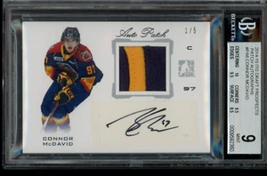 2014-15 ITG Draft Connor McDavid /5 Game Used Rookie Patch Auto BGS 9 ErieOtters - Picture 1 of 2