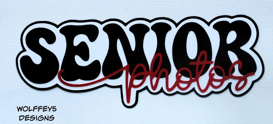 CRAFTECAFE Senior FOTO TÍTULO DE ESCUELA prefabricado papel piezas álbum de recortes troquelado Foto 1 de 1