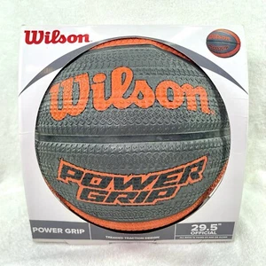 Wilson Power Grip Basketball Taglia 7 - 29,5" Taglia Ufficiale - Grigio Arancione | NUOVO - Foto 1 di 6