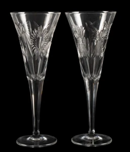 Pair (2)  Waterford Millennium Collection "5 Toasts" Crystal Flutes - Picture 1 of 3