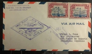 1931 San Juan VR USA Erstflugbrief FFC nach Saint P Macoris Dominikanische Republik - Bild 1 von 2