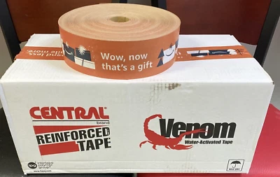 INTERTAPE 3" X 1000' FITA ATIVADA POR ÁGUA REFORÇADA COM VENENO - 6 ROLOS ***IMPRESSA* - Imagem 1 de 4