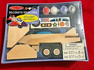 Melissa & Doug Decorate-Your-Own Wooden Jet Plane, Ages 4+, NEW VINTAGE - Picture 1 of 8