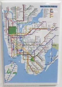 New York City U-Bahn Karte 2" x 3" Kühlschrank Spind MAGNET NYC - Bild 1 von 3