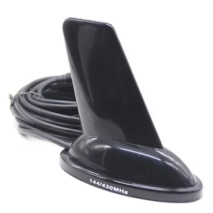 Shark Fin Shape VHF UHF 144/430Mhz Dual Band Antenna w/Adapter For Walkie Talkie - Zdjęcie 1 z 8